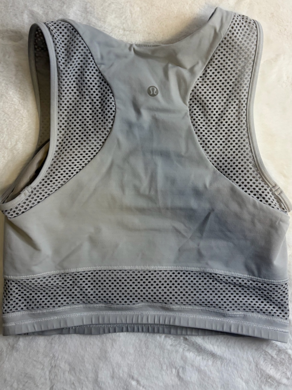 Lululemon Gray Mesh Racerback Workout Tank Top Size 6
